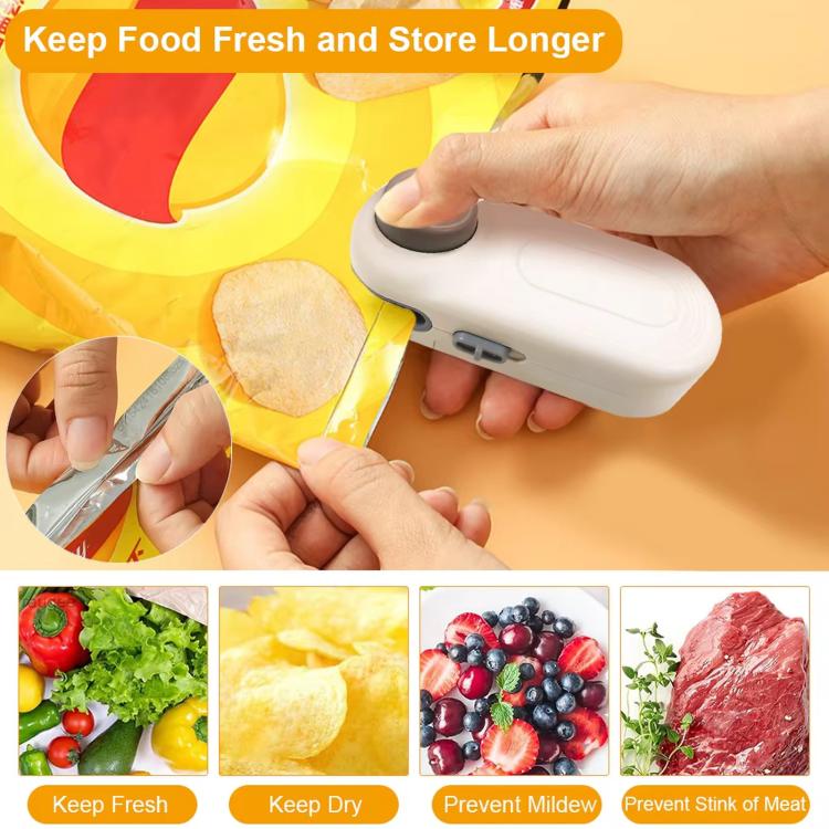 LsCook Mini Portable Snack Bag Sealer Compact Household Hand-Press Heat Sealer(White) - Image 2