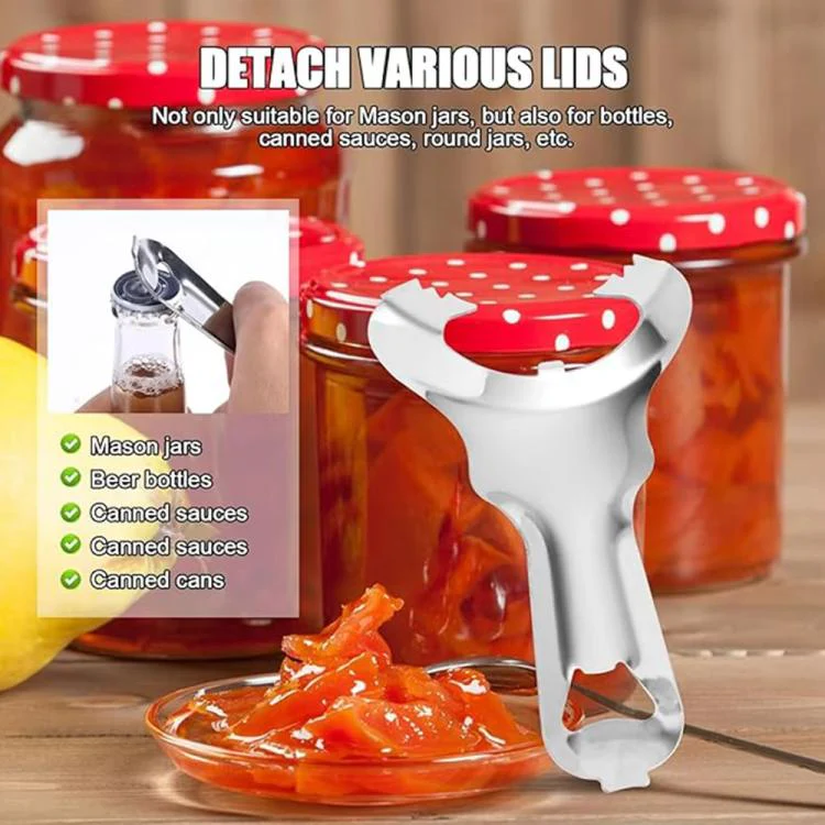 LsCook Multifunctional Mason Jar Lid Opener Stainless Steel Bottle Opener(OPP Bagged) - Image 3