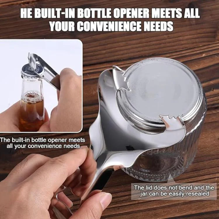 LsCook Multifunctional Mason Jar Lid Opener Stainless Steel Bottle Opener(OPP Bagged) - Image 4