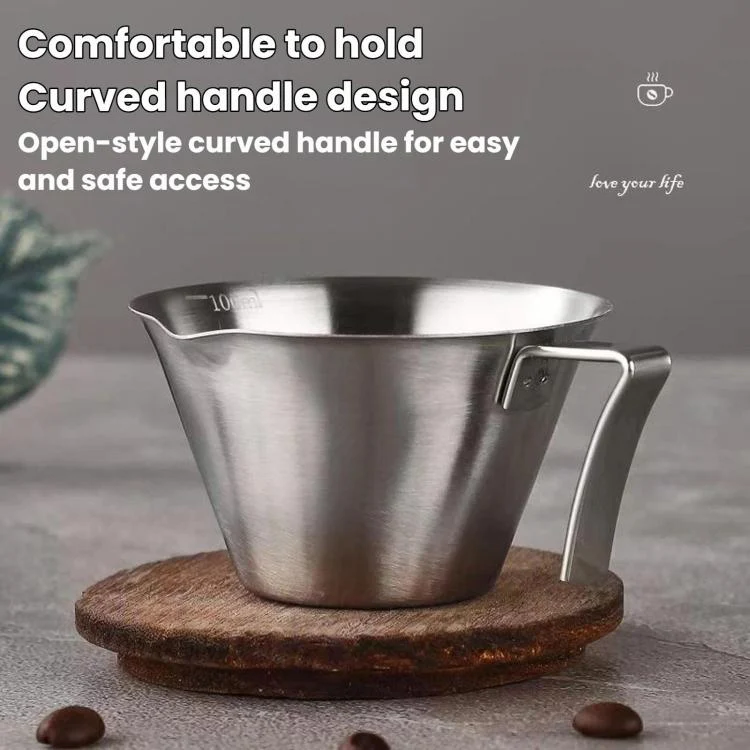 LsCook Thick 304 Stainless Steel 100ml Coffee Brewing Cup With Measurement Markings(Stainless Steel Natural Finish) - Image 3