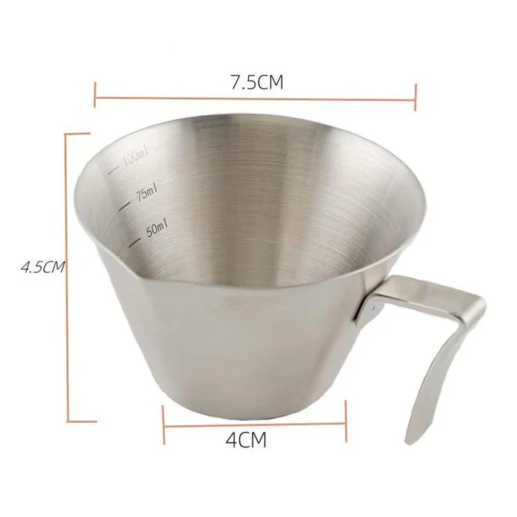 LsCook Thick 304 Stainless Steel 100ml Coffee Brewing Cup With Measurement Markings(Stainless Steel Natural Finish) - Image 7