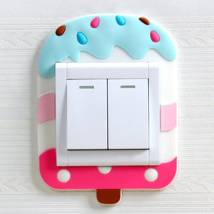 Luminous Switch Stickers Protection Cover Wall Stickers Creative Living Room Bedroom Lamp Wall Socket Decorative Cover(Ice Cream) - Image 2