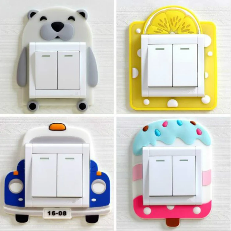 Luminous Switch Stickers Protection Cover Wall Stickers Creative Living Room Bedroom Lamp Wall Socket Decorative Cover(Ice Cream) - Image 3
