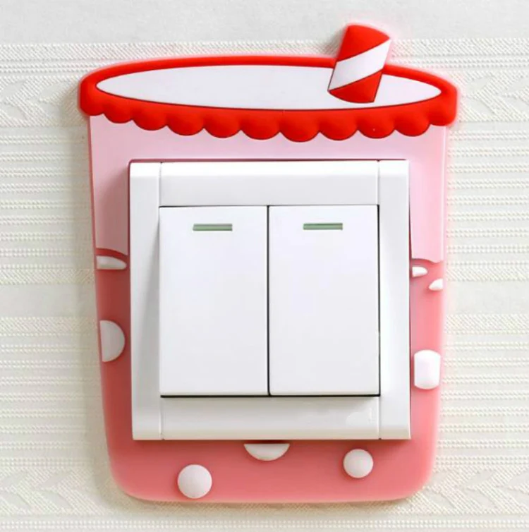Luminous Switch Stickers Protection Cover Wall Stickers Creative Living Room Bedroom Lamp Wall Socket Decorative Cover(Juice) - Image 2