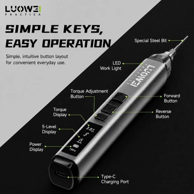 LUOWEI Adjustable Torque Electric Screwdriver Set, Model:S1 - Image 5