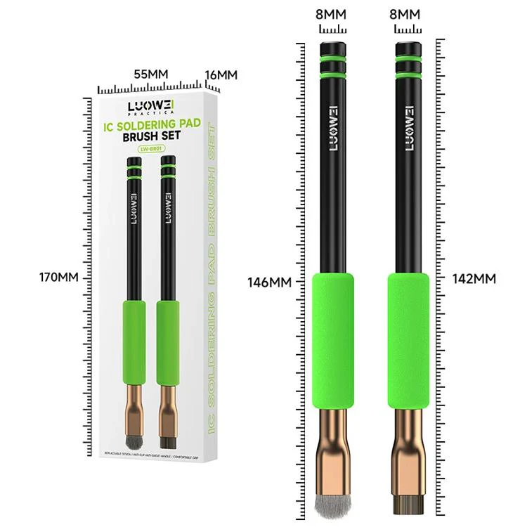 LUOWEI LW-BR01 Motherboard IC Chip Solder Pad Glue Removal Cleaning Brush Set - Image 2