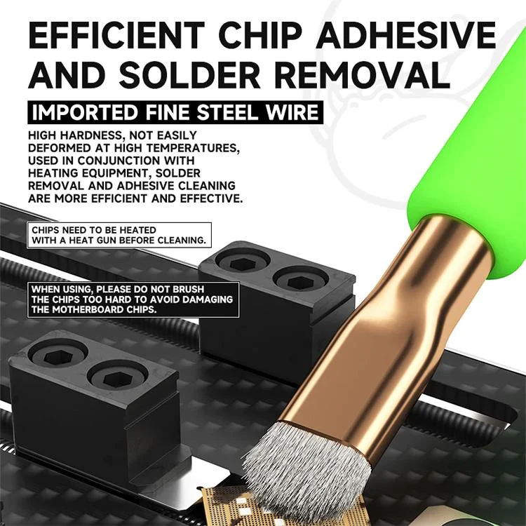 LUOWEI LW-BR01 Motherboard IC Chip Solder Pad Glue Removal Cleaning Brush Set - Image 3