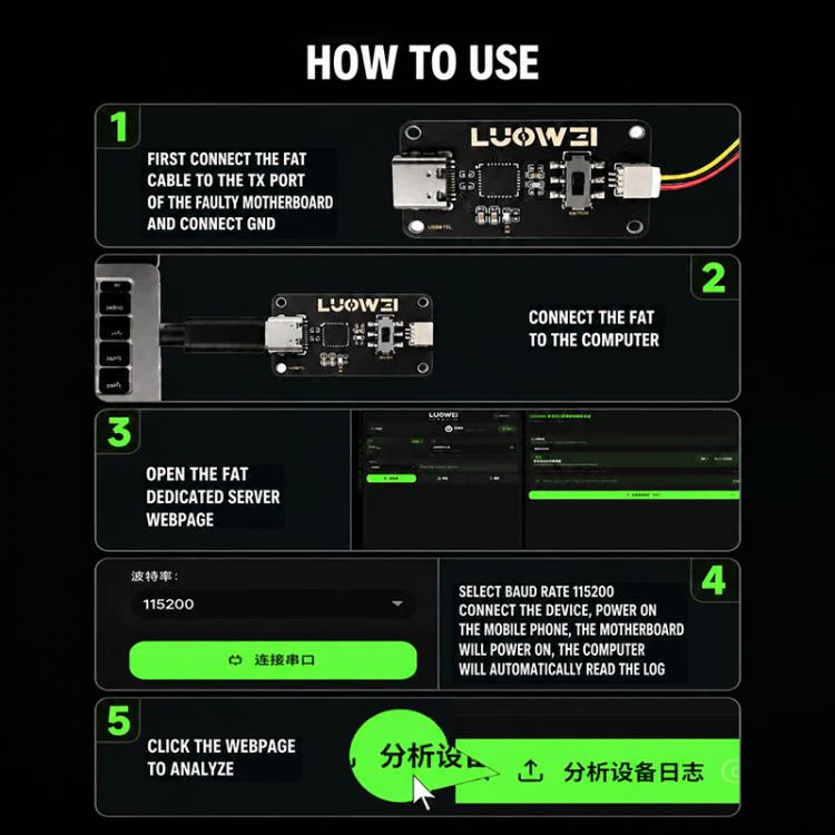 LUOWEI LW-FAT Error Checker Android Phone Motherboard Smart Fault Diagnostic Analyzer - Image 6