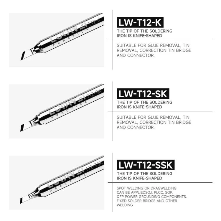 LUOWEI LW-T12 Series Soldering Iron Tips for T12 Soldering Station, Model:LW-T12-SSK - Image 9