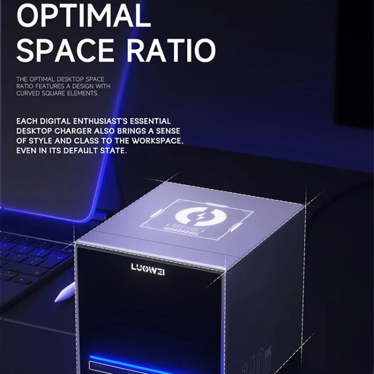 LUOWEI LW-U1 140W Raptor 8-Ports USB & Type-C Charger Station with Wireless Charging, Plug:EU Plug - Image 8