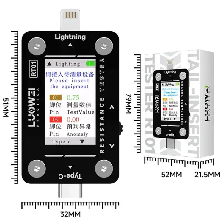 LUOWEI RT01 Type-C To 8 Pin Detachable Cell Phone Rear Plug Auto Tester - Image 8