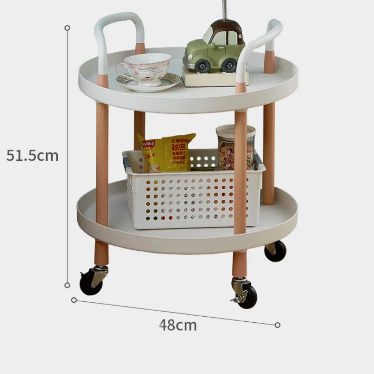 Luxury Movable Trolley Simple Kitchen Living Room Storage Tea Set Rack, Size:Two Layers(Athens Black) - Image 3