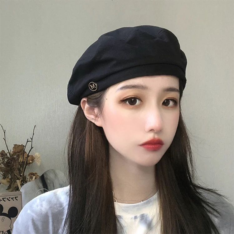 M Label Ladies Beret Octagonal Hat, Size: M (56-58cm)(Beige) - Image 4