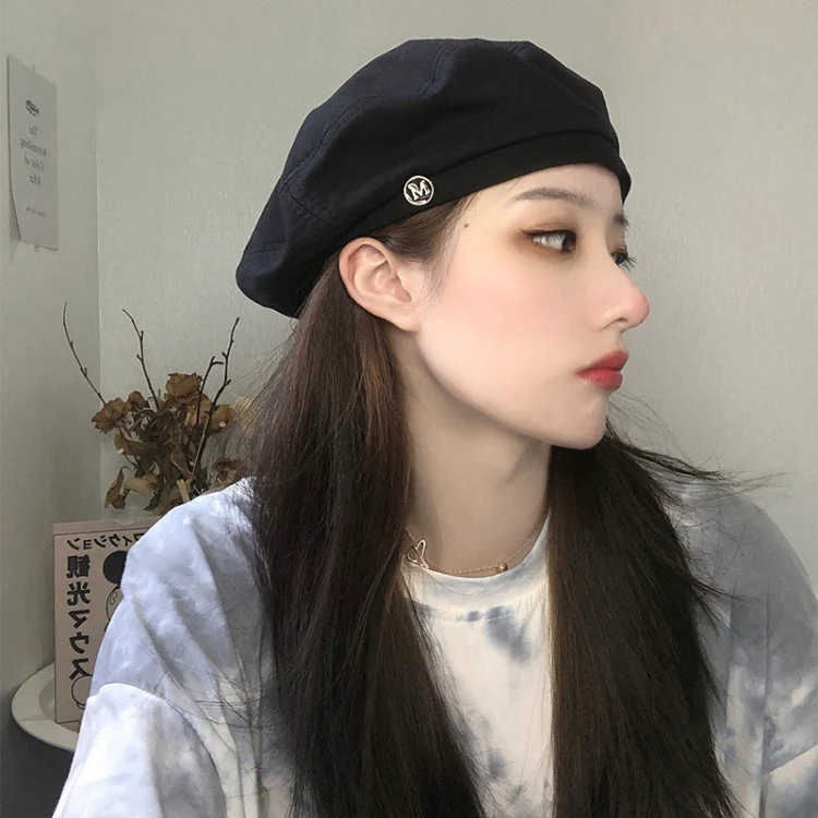 M Label Ladies Beret Octagonal Hat, Size: M (56-58cm)(Beige) - Image 5