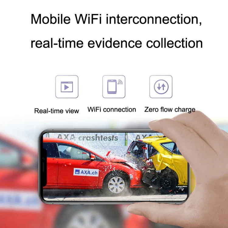 M1 Hidden Driving Recorder WiFi Phone Connecting Car Parking Monitoring 1080P HD Recorder(Without Button+USB Long Line) - Image 4