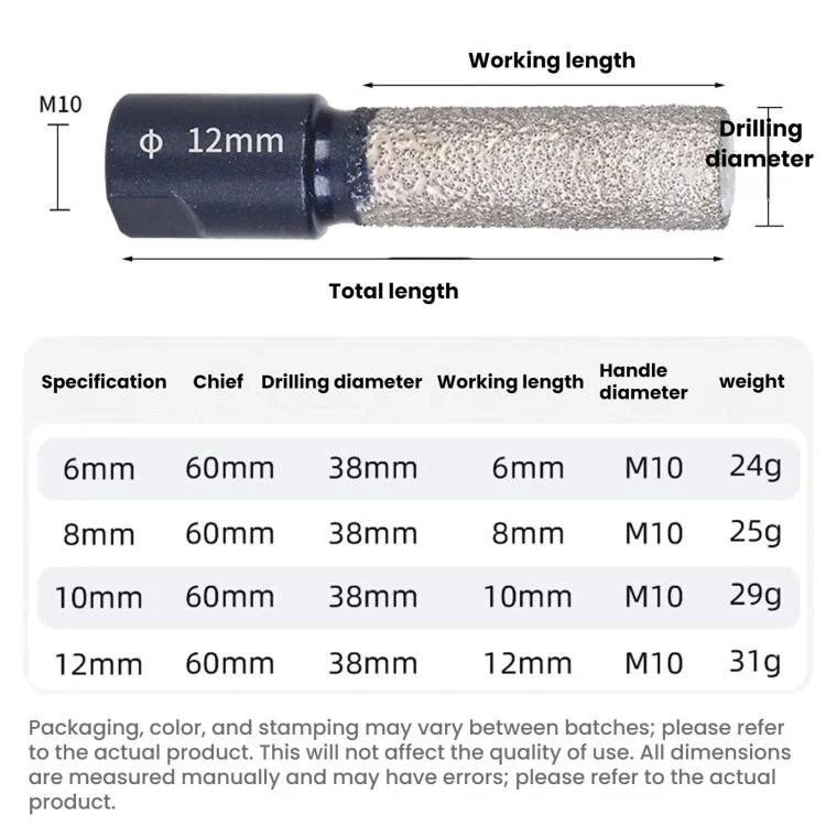 M10 Angle Grinder Hole Saw Glass Stone Hole Enlargement Trimming Head, Size: 10MM - Image 3