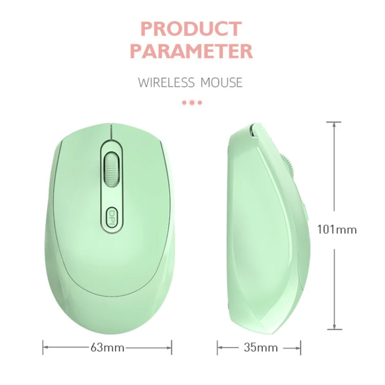 M107 4-buttons 1600 DPI 2.4GHz Wireless Mouse, Battery Version (Green) - Image 3