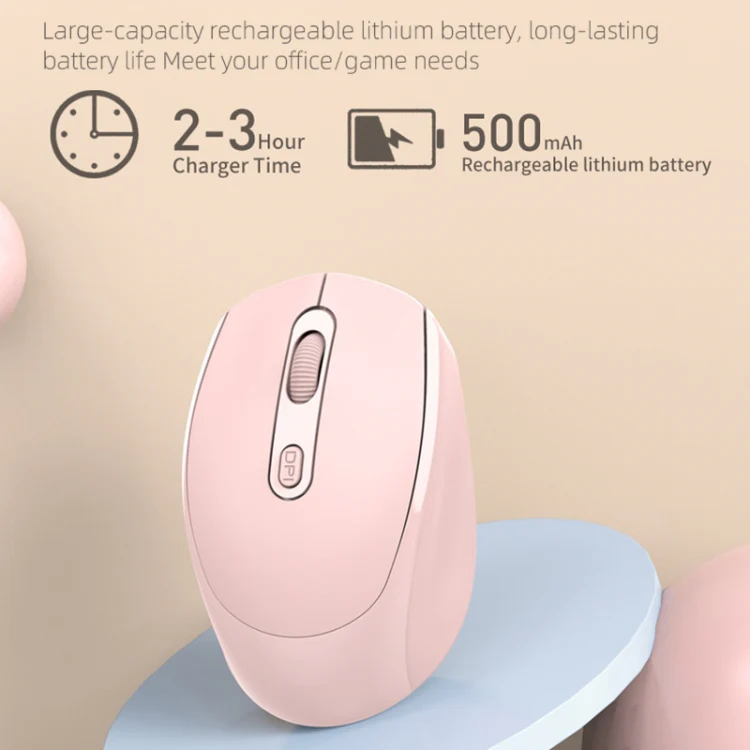 M107 4-buttons 1600 DPI 2.4GHz Wireless Rechargeable Mouse (Blue) - Image 6