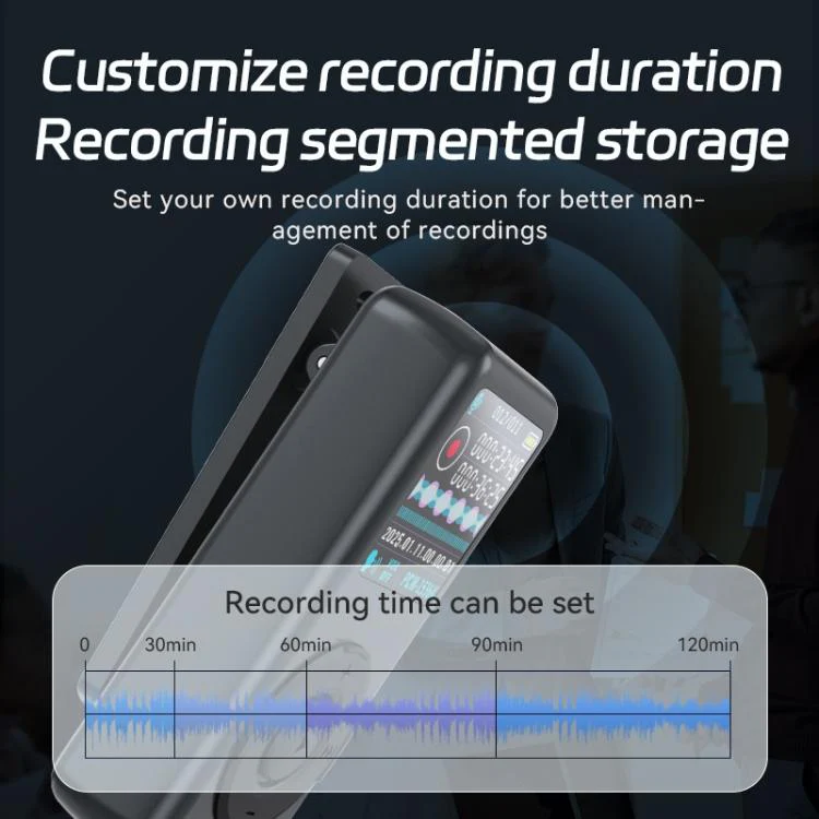 M21 Business Collar Style Voice Recorder with 0.85-inch TFT Display, Memory:64GB(Dark Grey) - Image 7
