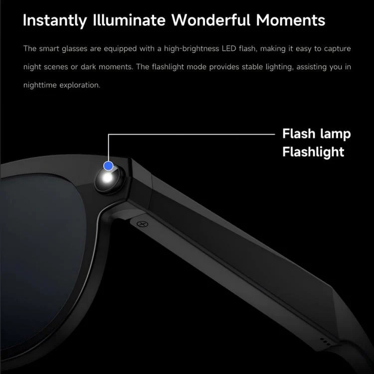 M88-S 8MP AI Smart Glasses, Support Bluetooth Call / AI Voice Assistant / Music Control(White Black) - Image 9