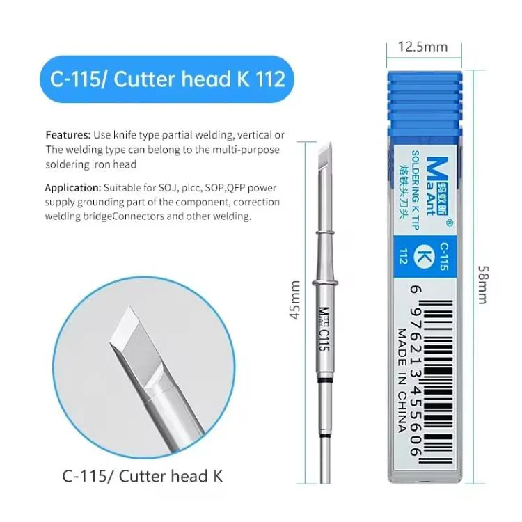 MaAnt C-115 Series Efficient Heat Conduction Lead-free Soldering Iron Tips for T210 / T26 Handles, Model:K 112 - Image 2
