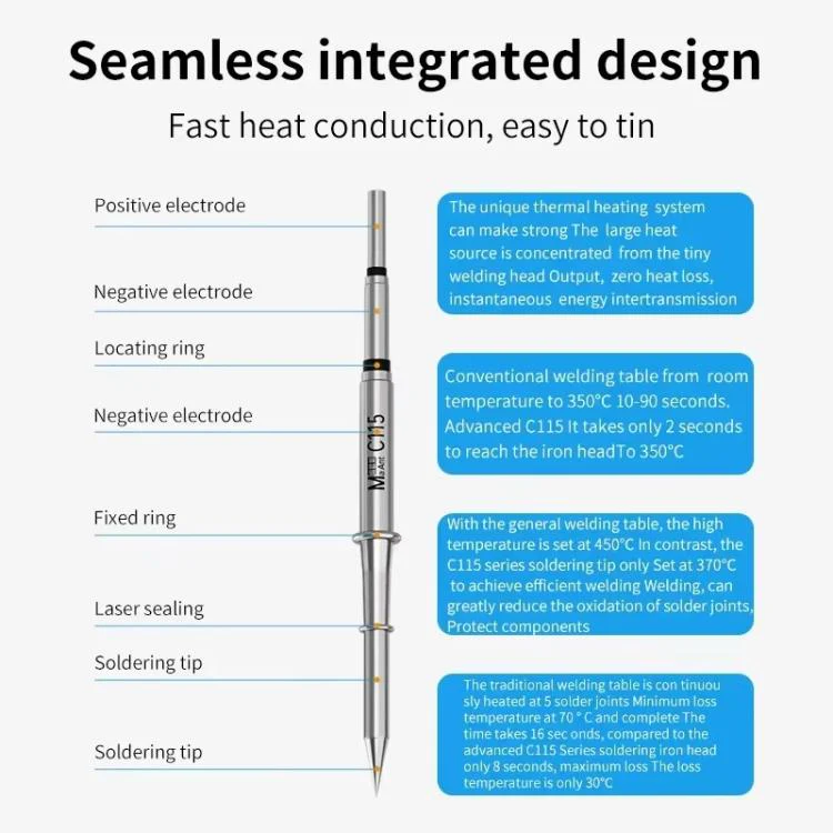 MaAnt C-115 Series Efficient Heat Conduction Lead-free Soldering Iron Tips for T210 / T26 Handles, Model:K 112 - Image 6
