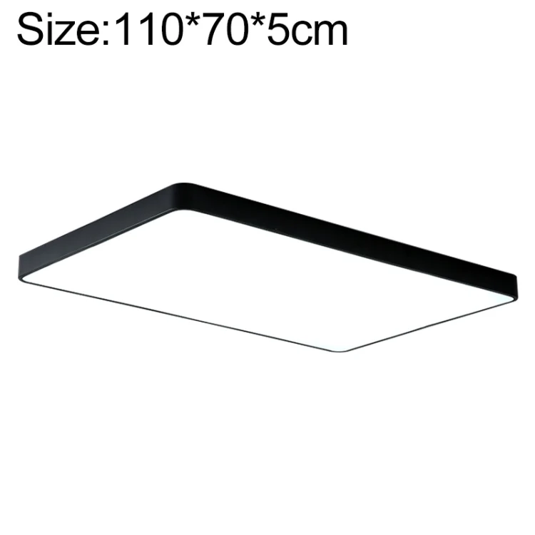 Macaron LED Rectangle Ceiling Lamp, Stepless Dimming, Size:110x70cm(Black)