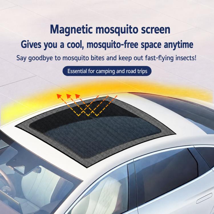 Magnetic Car Sunroof Mesh Shade Heat Insulation Sun & Mosquito Protection Net For Roof, Size: S - Image 5