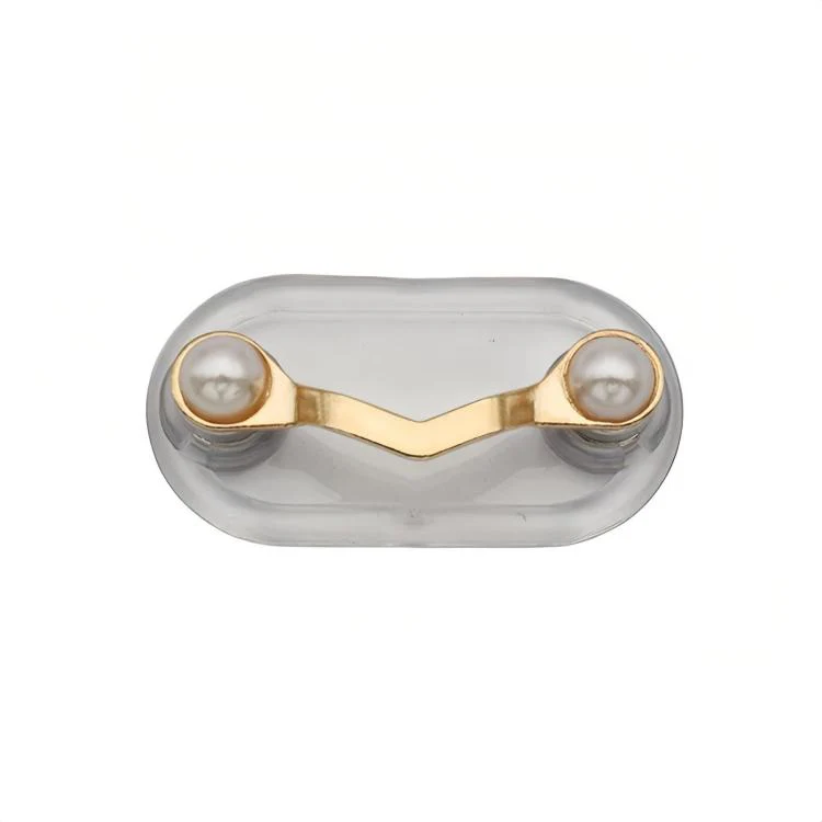 Magnetic Glasses Holder Magnetic Brooch Number Plate Headset Glasses Clip, Color: Gold + Pearls - Image 2