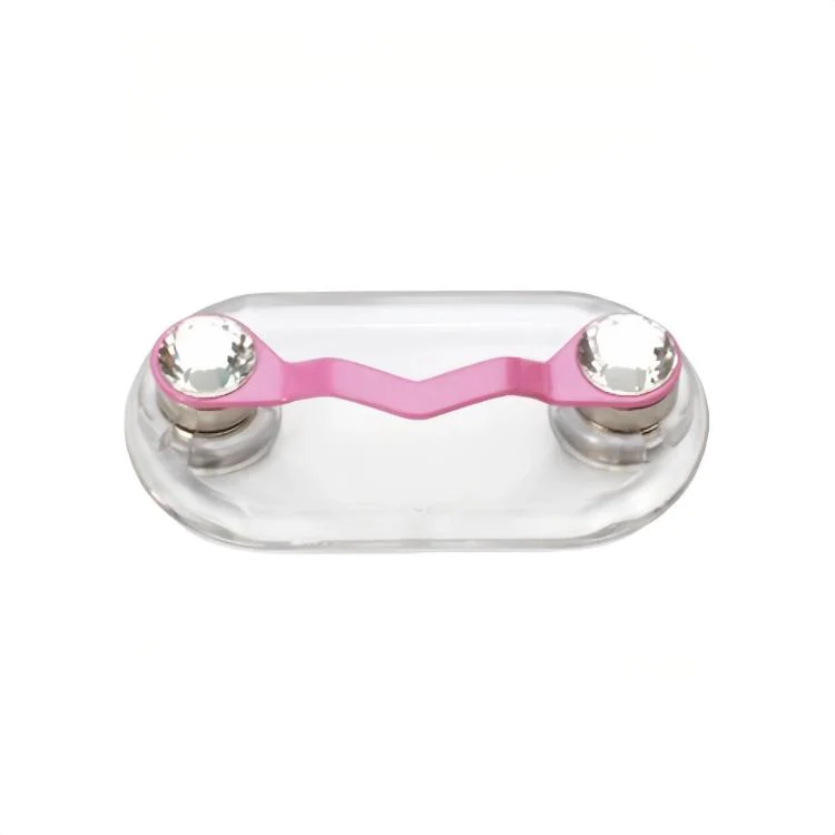 Magnetic Glasses Holder Magnetic Brooch Number Plate Headset Glasses Clip, Color: Pink Foundation With White Diamonds - Image 2