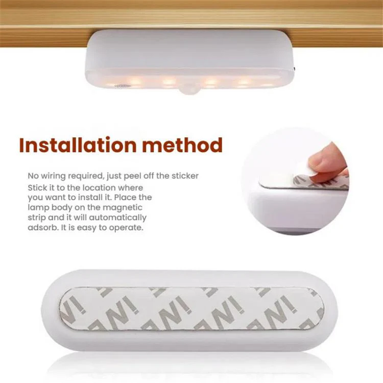 Magnetic LED Cabinet Light Motion Sensor Rechargeable Lamp 20 LEDs 3-color Temperature A68-3A-11cm - Image 5