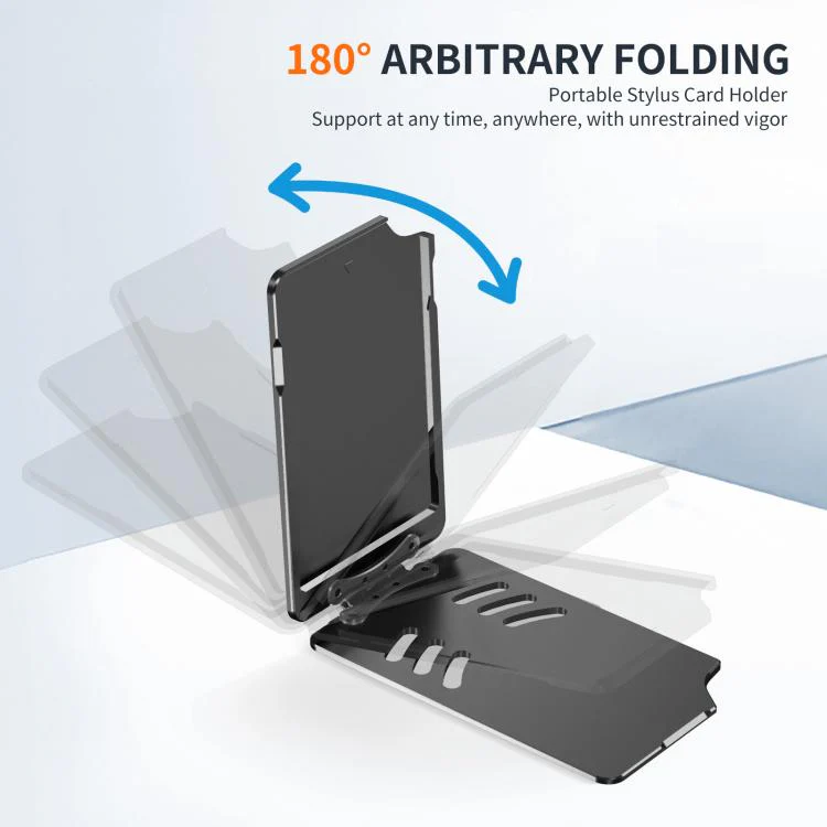 Magnetic Metal Card Clip Bag with Foldable Holder(Black) - Image 5