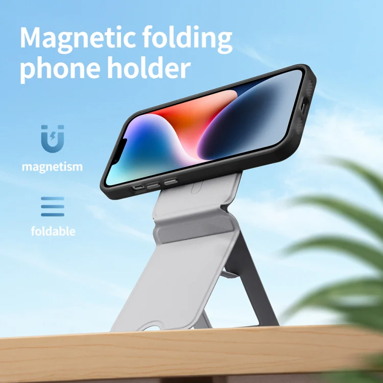 Magnetic Phone Desktop Folding Holder(Round Purple) - Image 2