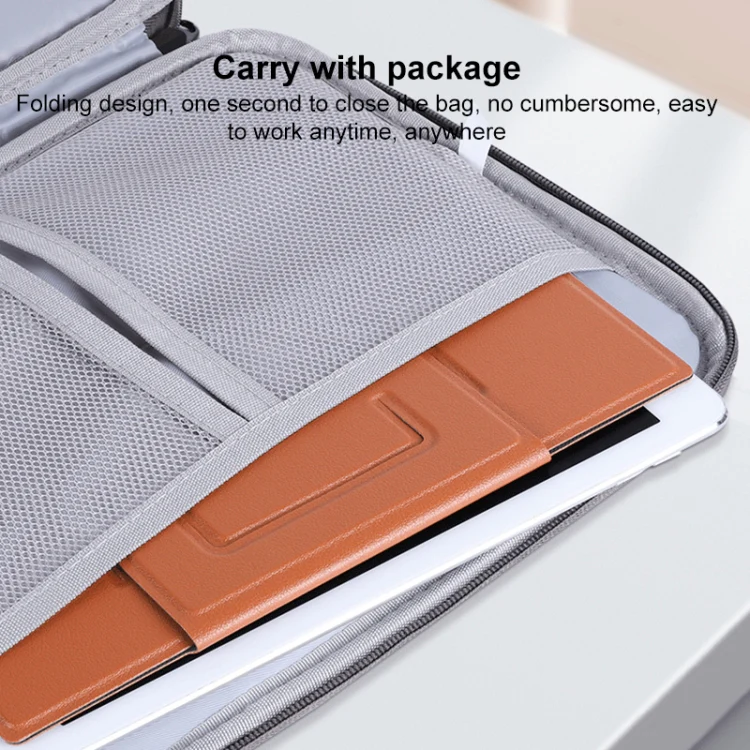 Magnetic PU Leather Tablet Laptop Folding Holder(Black) - Image 4