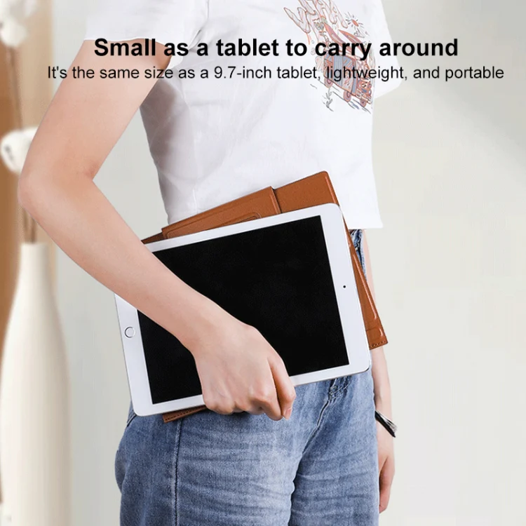 Magnetic PU Leather Tablet Laptop Folding Holder(Black) - Image 6