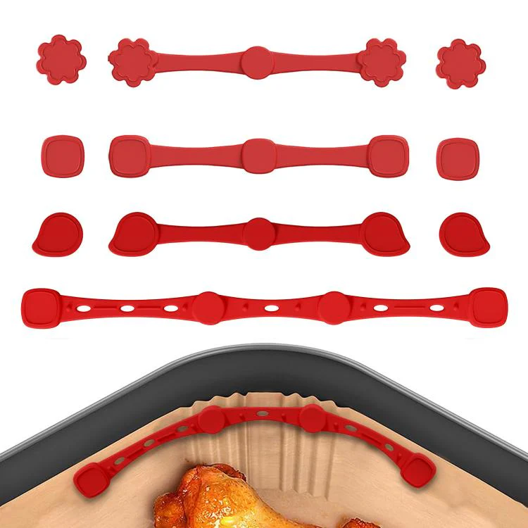 Magnetic Silicone Buckle for Air Fryer Parchment Paper Heat Resistant Liner Clips Square Black - Image 2