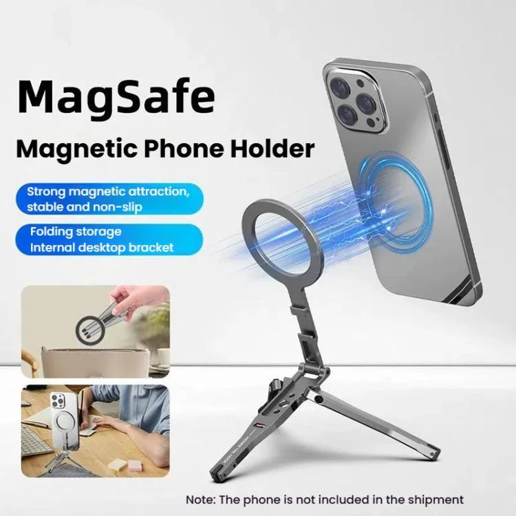 Magsafe Mobile Phone Magnetic Holder Desktop Tripod(Silver Gray) - Image 2