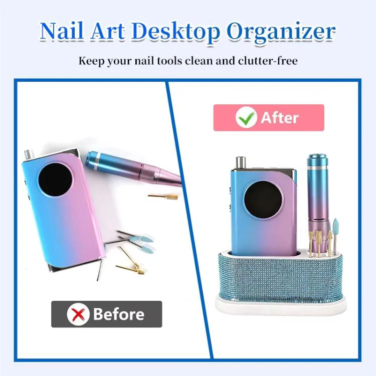Manicure File Small Storage Case Manicure Machine Accessories File Heads Universal Storage Tool B(White) - Image 4