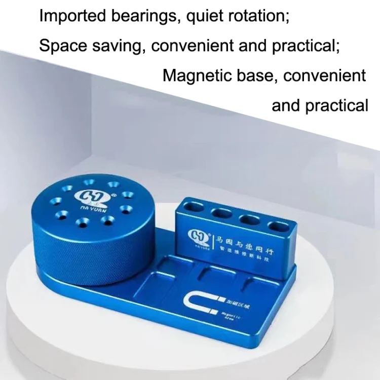 MaYuan Screwdriver Storage Rack Rotary Base Metal Screwdriver Storage Box(Blue) - Image 3