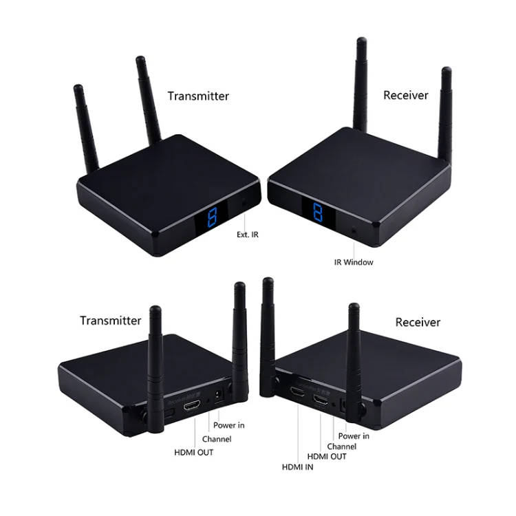 Measy FHD686-2 Full HD 1080P 3D 2.4GHz / 5.8GHz Wireless HD Multimedia Interface Extender 1 Transmitter + 2 Receiver, Transmission Distance: 200m(AU Plug) - Image 3