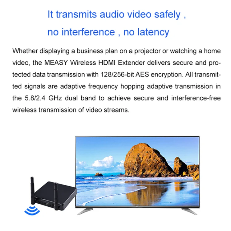Measy FHD686-2 Full HD 1080P 3D 2.4GHz / 5.8GHz Wireless HD Multimedia Interface Extender 1 Transmitter + 2 Receiver, Transmission Distance: 200m(EU Plug) - Image 8