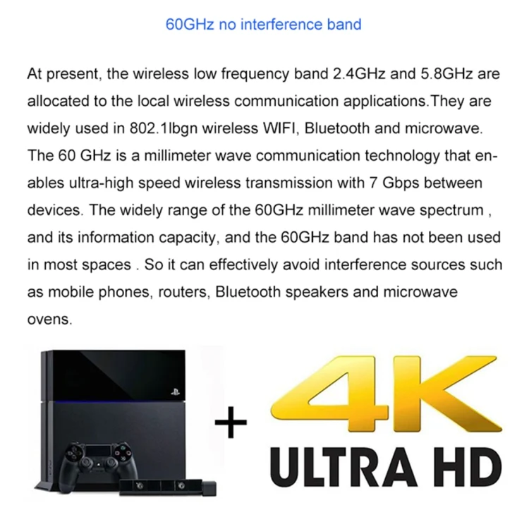 Measy W2H 60GHz 4K Ultra HD Wireless Transmission Kit, Transmission Distance: 30m, US Plug - Image 4