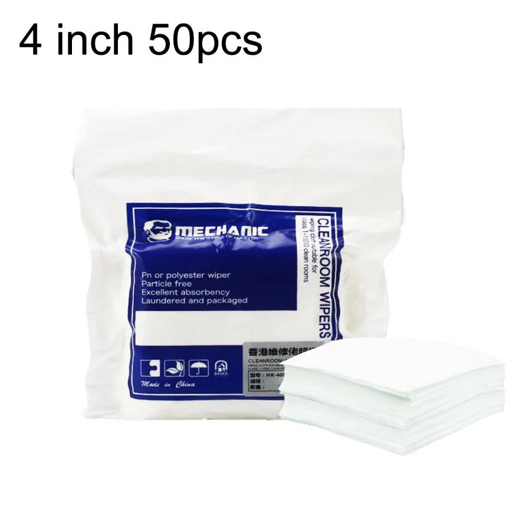MECHANIC HK4090 Microfiber Lint-Free Cloth For Screen & Lens Cleaning, Industrial Dust Wiping Cloth, Spec: 4 inch 50pcs