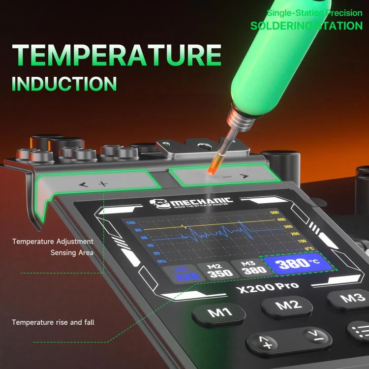 MECHANIC X200 Pro Pen-Style Smart Temperature-Adjustable Soldering Station, Plug:US Plug - Image 8