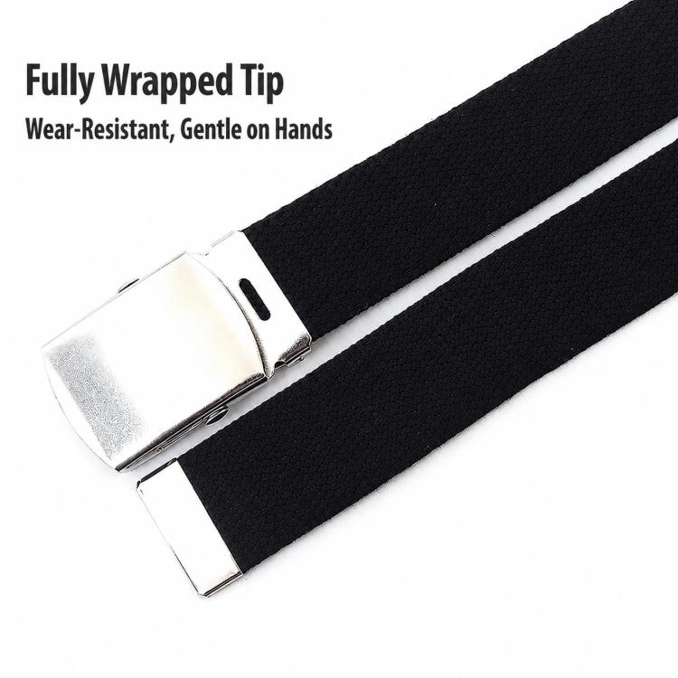 Men Canvas Web Belt 32mm Narrow Casual Belts With Slider Automatic Buckle, Length: 125cm(Khaki) - Image 5
