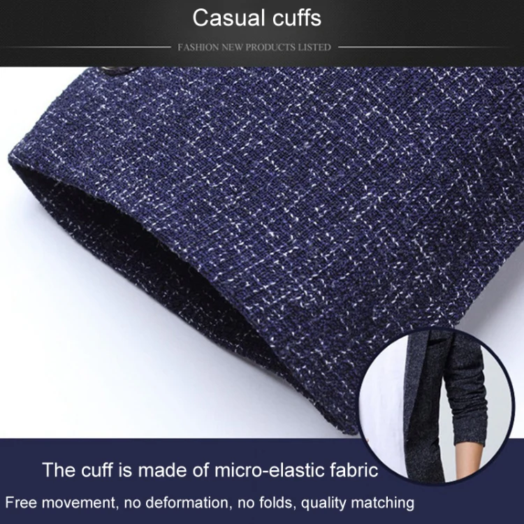 Men Casual Suit Blazer Slim Business Suit Jacket, Size: L(Blue) - Image 8