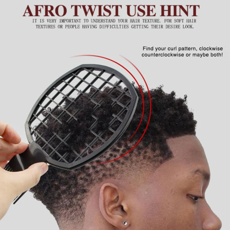 Men Curly Hair Comb Afro Dirty Braid Hair Comb(NO8-1 Black) - Image 5