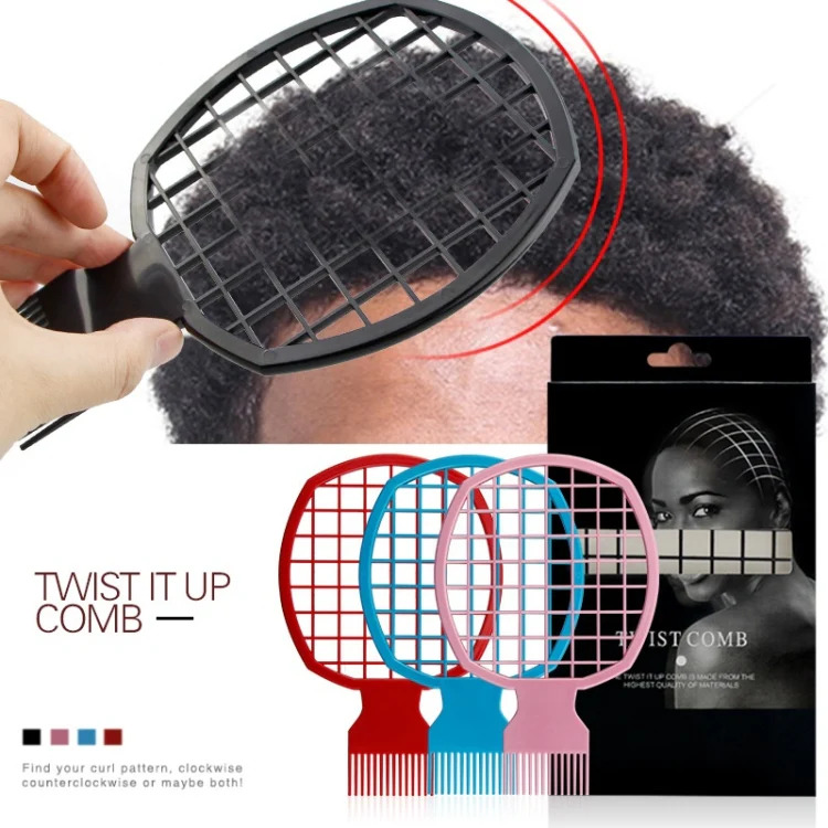 Men Curly Hair Comb Afro Dirty Braid Hair Comb(NO8-4 Blue) - Image 2