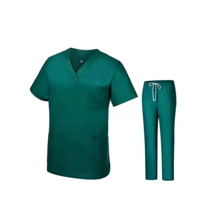 Men Grooming Pet Dental Work Clothes Short-Sleeved Top + Pants Set, Size: XXXL(Dark Green)