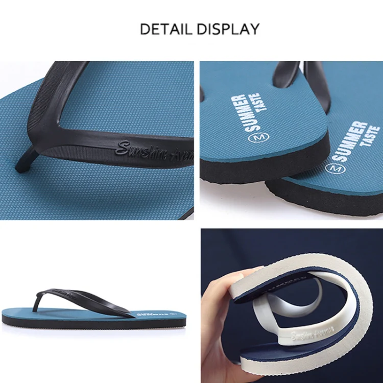 Men Slippers Student Flat Casual Non-Slip Flip Flops, Size: S 40-41(Sunshine-Black) - Image 4